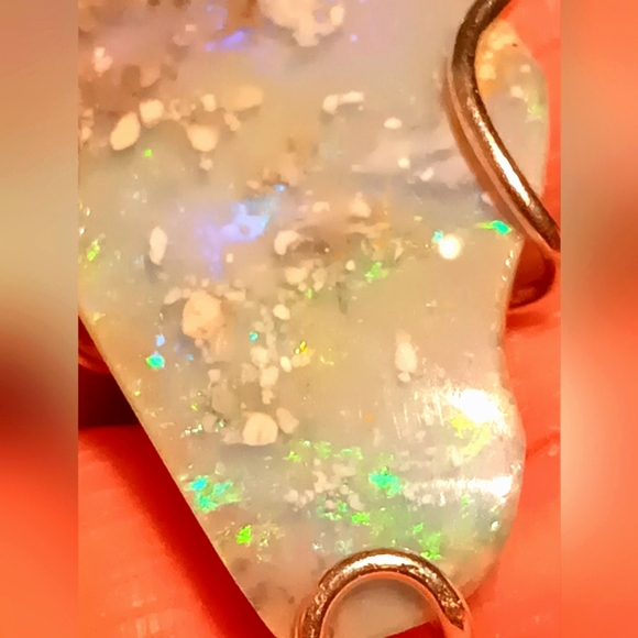 Huge Australian Opal Pendant Sterling Silver - Picture 5 of 16
